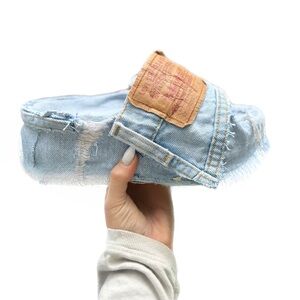 Vintage denim slides made by me (solematedenim) on Instagram